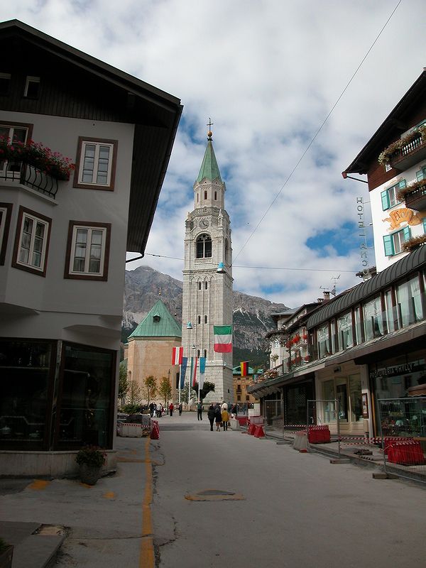 Quiet street in Cortina.  Not ski season yet .
