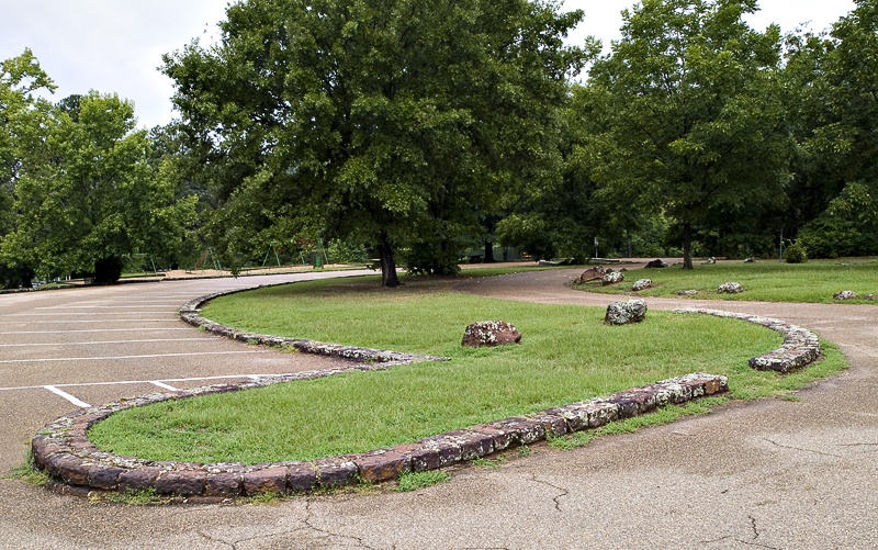 Parking lot stonework