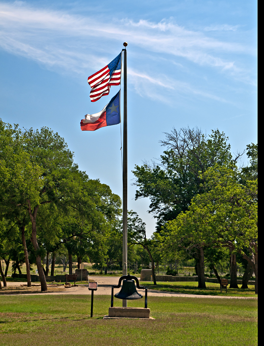 Flag pole and bell