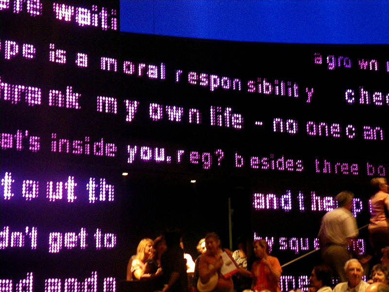Word Wall in the Sumner Theatre, MTC