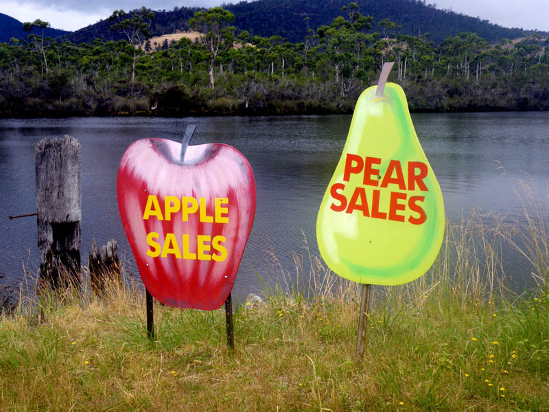 Fruit for sale, Huon Valley, 2017