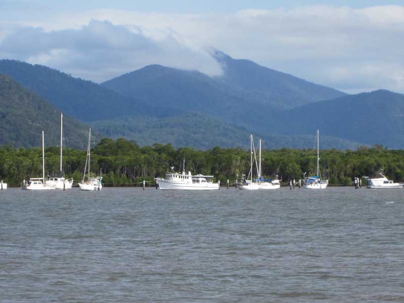 Yachts anchored in Trinity Inlet