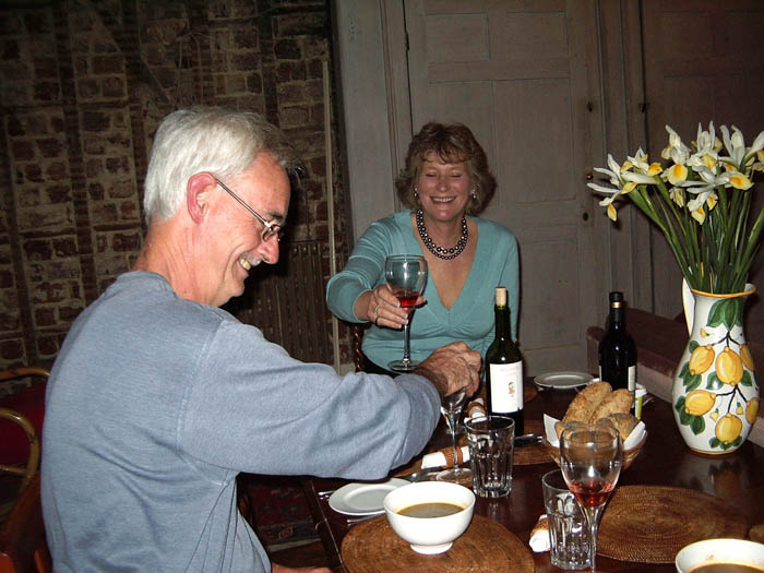 Philip and Marilyn, dinner at Shortmead House, Biggleswade, Bedfordshire