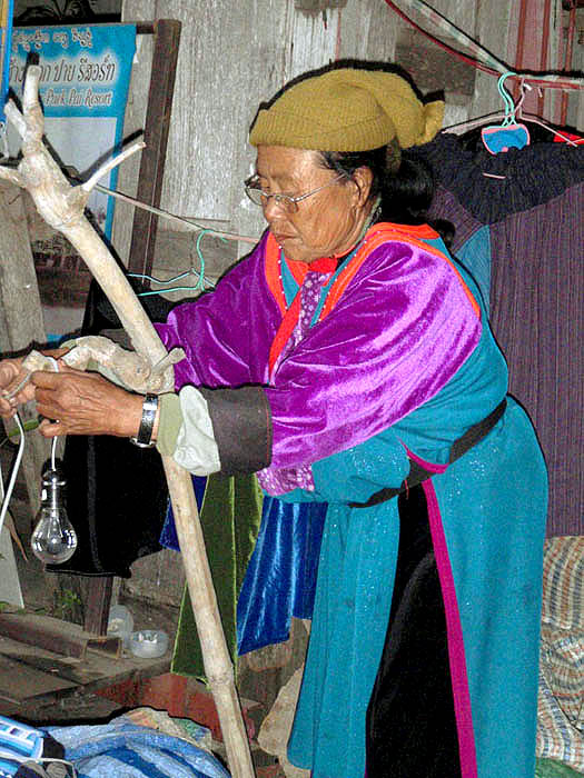 Woman setting up a stall in the evening market