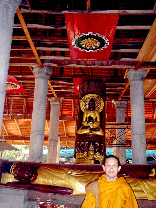 Some of the finished carvings in the partly built temple