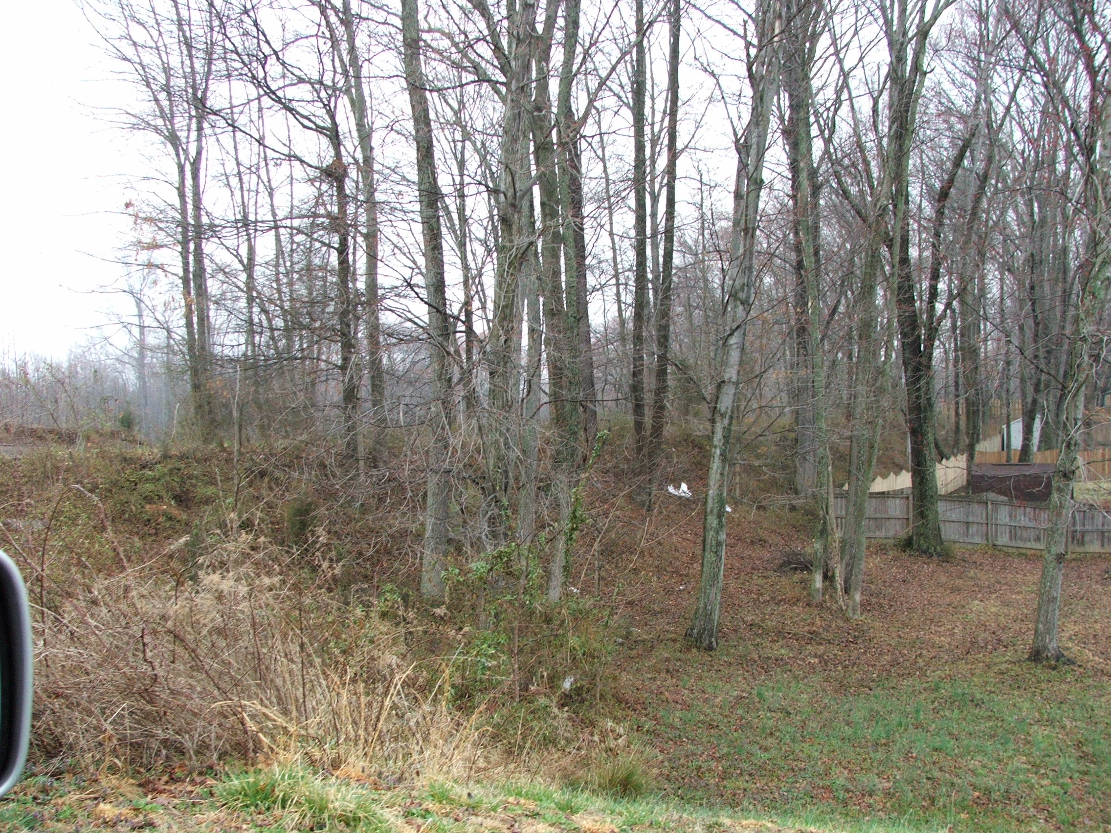 The railroad grade still stands out in the backyards near the Raintree subdivision.