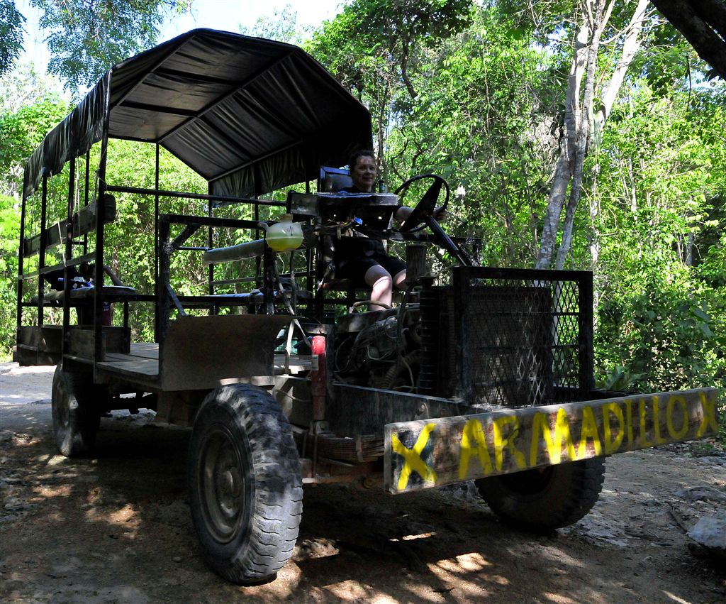 Brave Explorer Riding Through Jungles, Yucatan