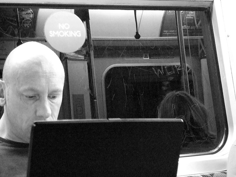 candid shot whilst travelling in underground tube