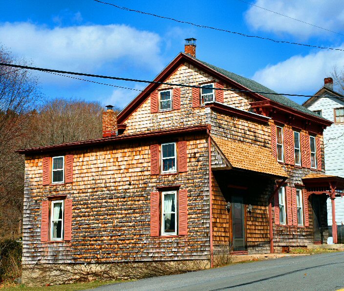 Aged Wooden Shingle Siding