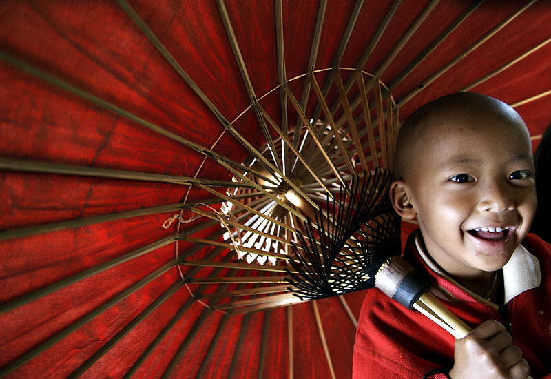 big red umbrella