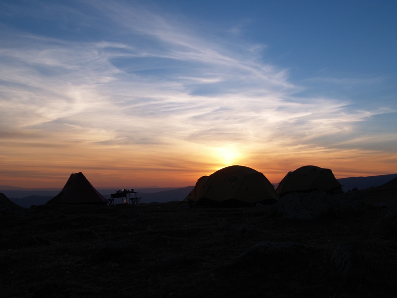 Sunset at base camp