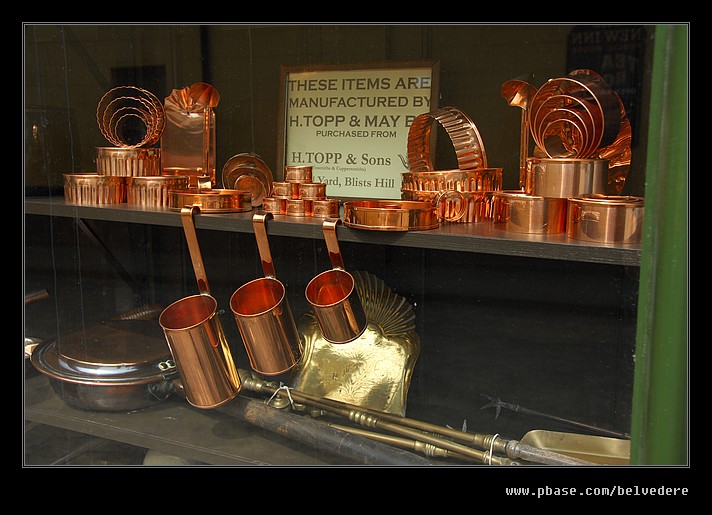 Copperware Display, Blists Hill, Ironbridge