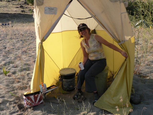 Welcome to The Groover. This was our bathroom for Number 2 - all solid waste was packed out daily by the guides, onto cargo raft