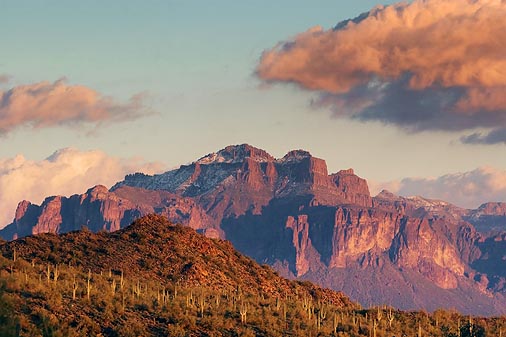 Superstition Mountain At Sunset 82301