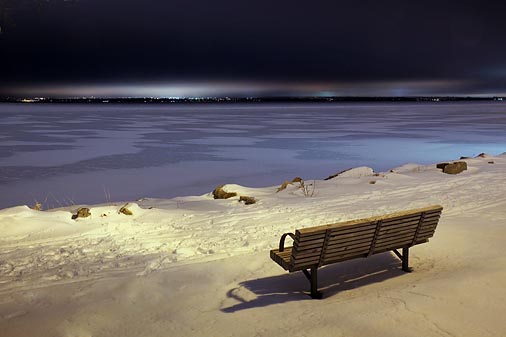 Bench Beside A Frozen River 12127-31