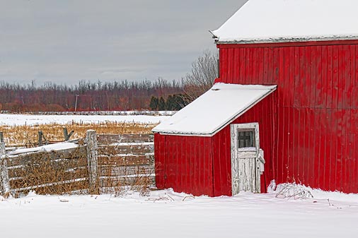 Red Barn In Snow 20110109