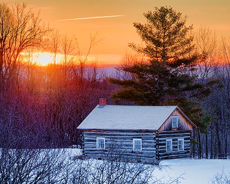 Log Cabin At Sunrise 20130217