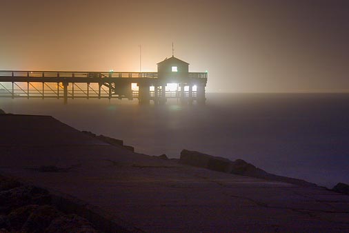 Backlit Pier In A Fog 20061229