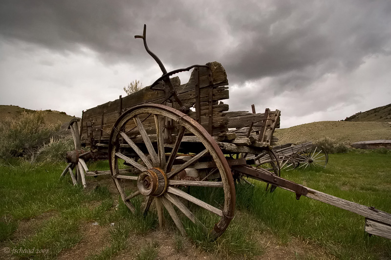 Wagon Rests in Bannack