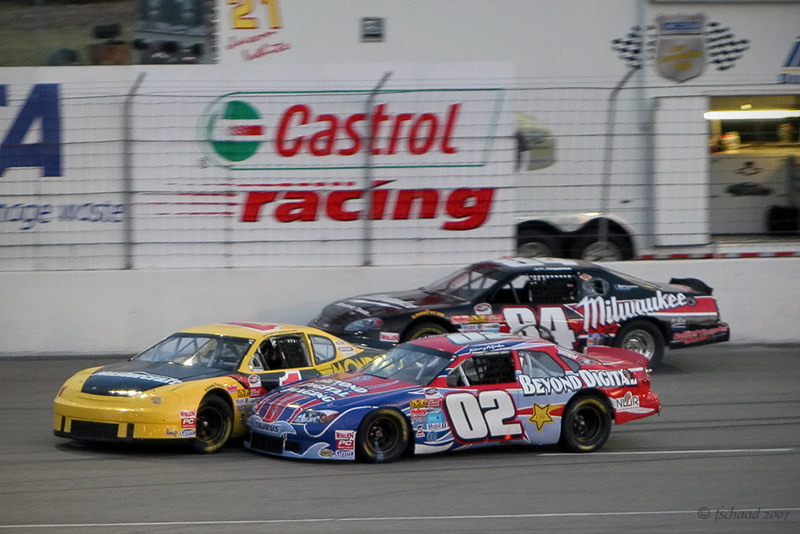 Peter Gibbons in Car 1 Begins to Drift but Holds On