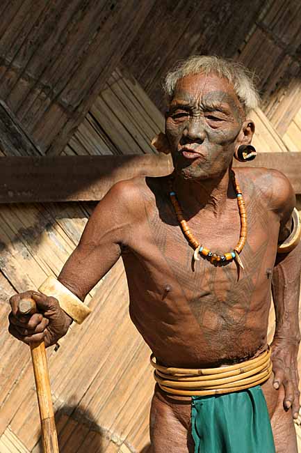 Lower Konyak Naga headhunter from Longwa.