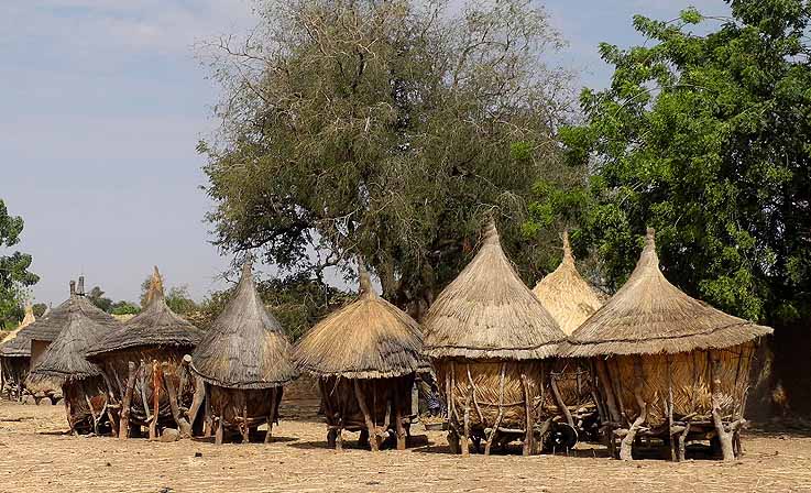 Granaries of a Mossi village near Manega, Burkina Faso