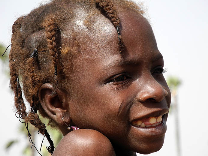 Fancy hairstyle of a girl in Burkina Faso