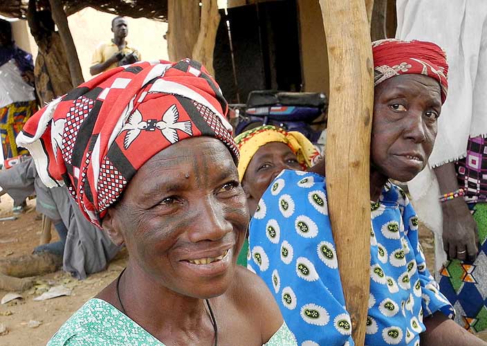 Mossi ladies with tattoos in Kumbili, Burkina Faso