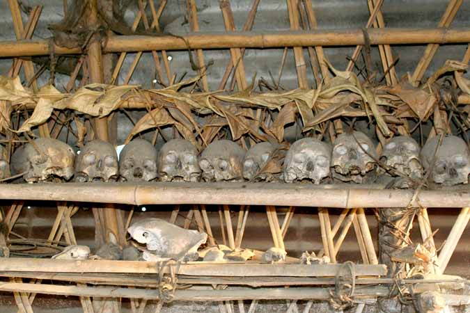 Collection of human skulls in Lapnan