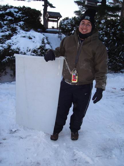 me and the sled.  i only slid down that small hill ramon is doing