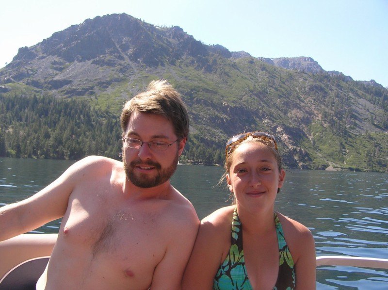 Fallen Leaf boat ride.  Angora peak background