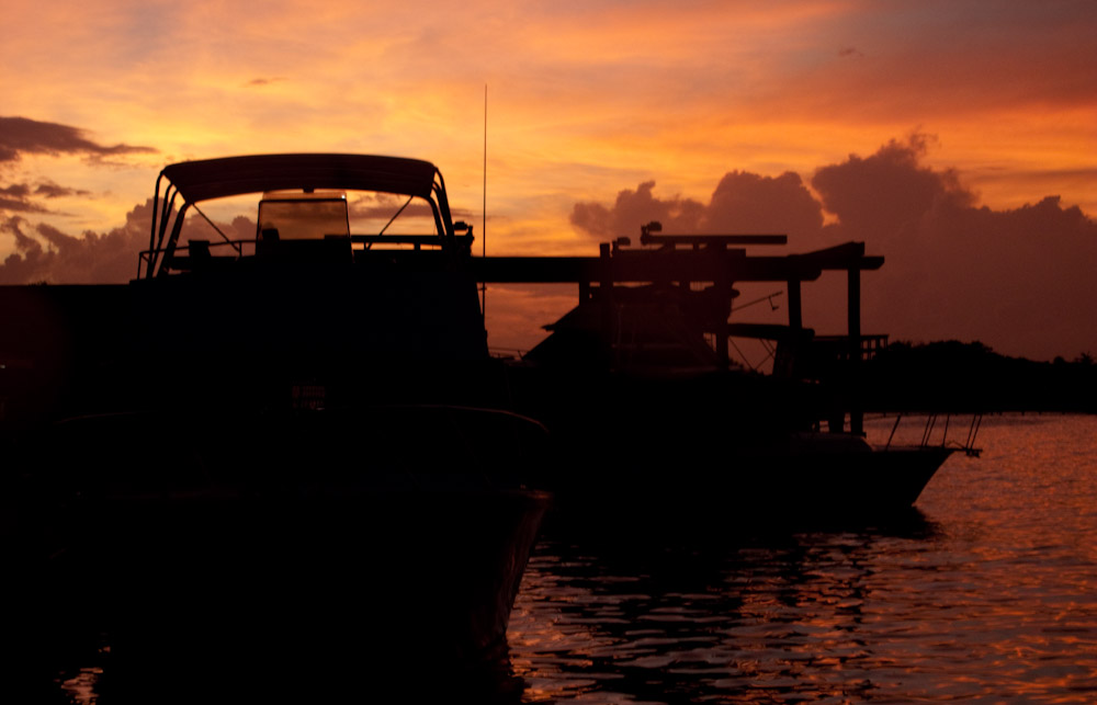 Sunset on our way to the night dive