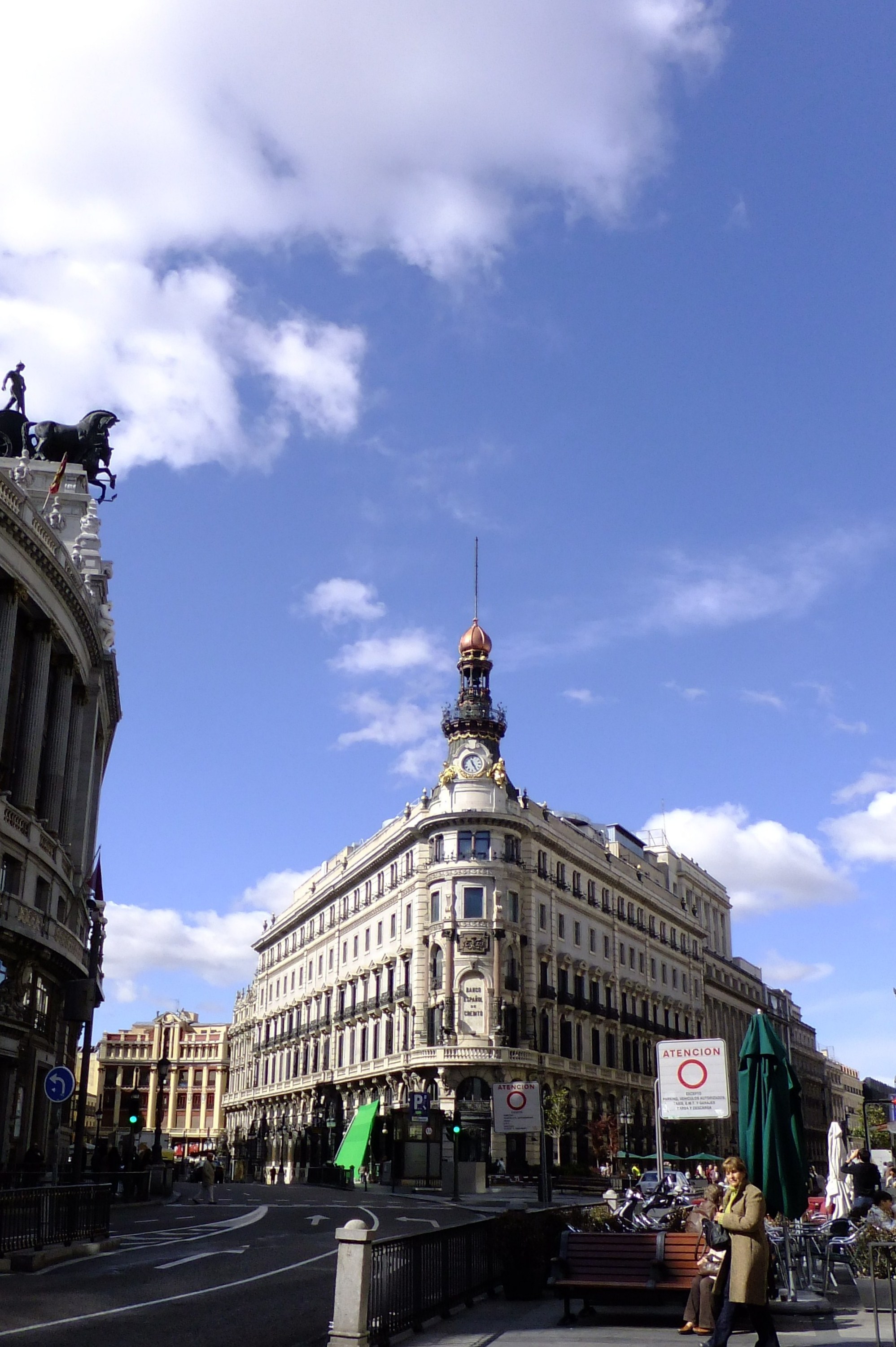 Triangular building.