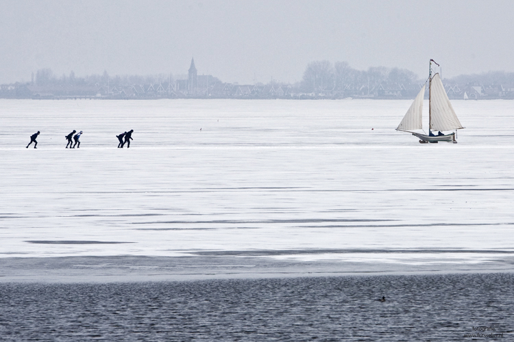 Ice sailing in Holland, Gouwzee Netherlands 2010