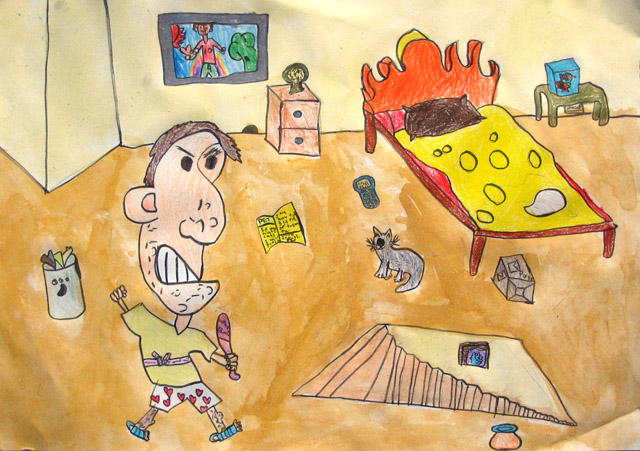 character drawing, Carl, age:8