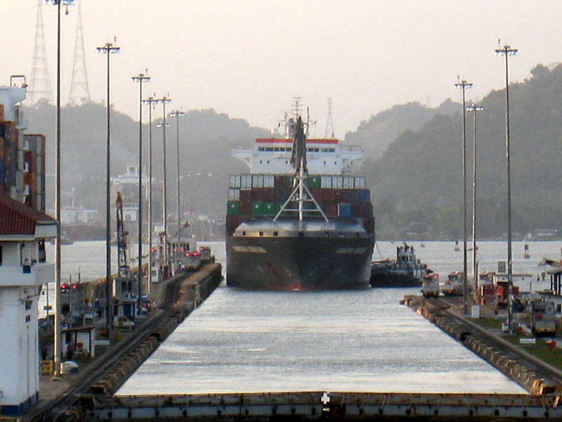 Transiting the Panama Canal 21 January 2008 Miraflores Lock