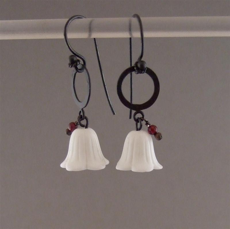 WE3 - Berry Drops (oxidised silver, vintage glass & garnet)