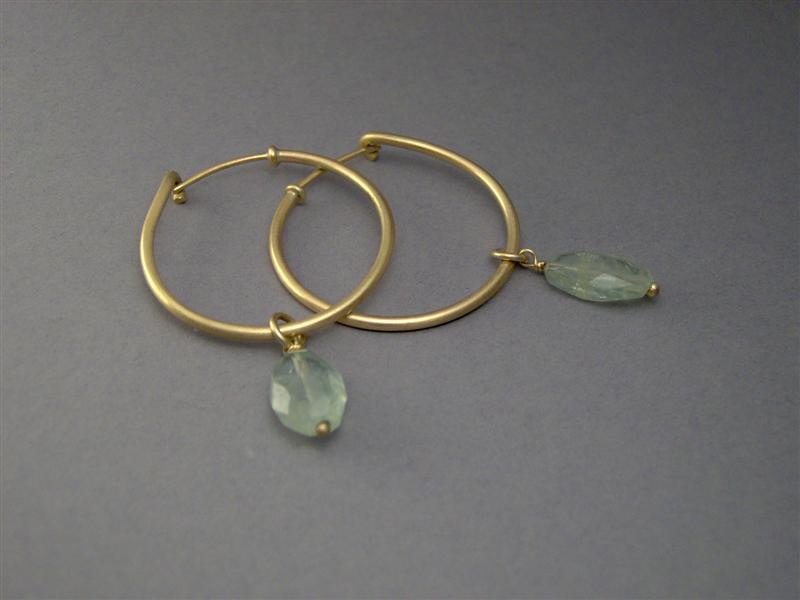 WE26 - Gold  Aquamarine Earrings
