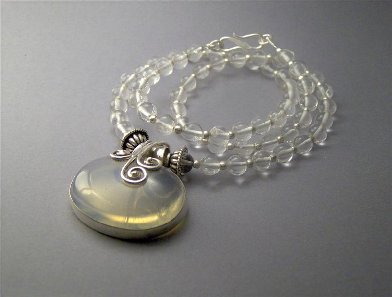 WN40 - Moonstone  Rock Crystal Necklace