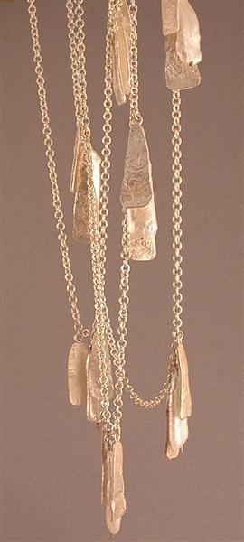 WN46 - Biwa Pearl  Silver Neckpiece