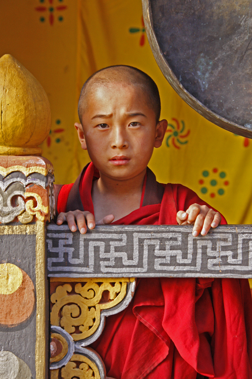 Monk Beside Gong