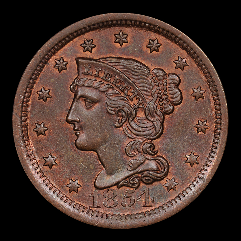 1854 N-18<br>PCGS MS 64 RB