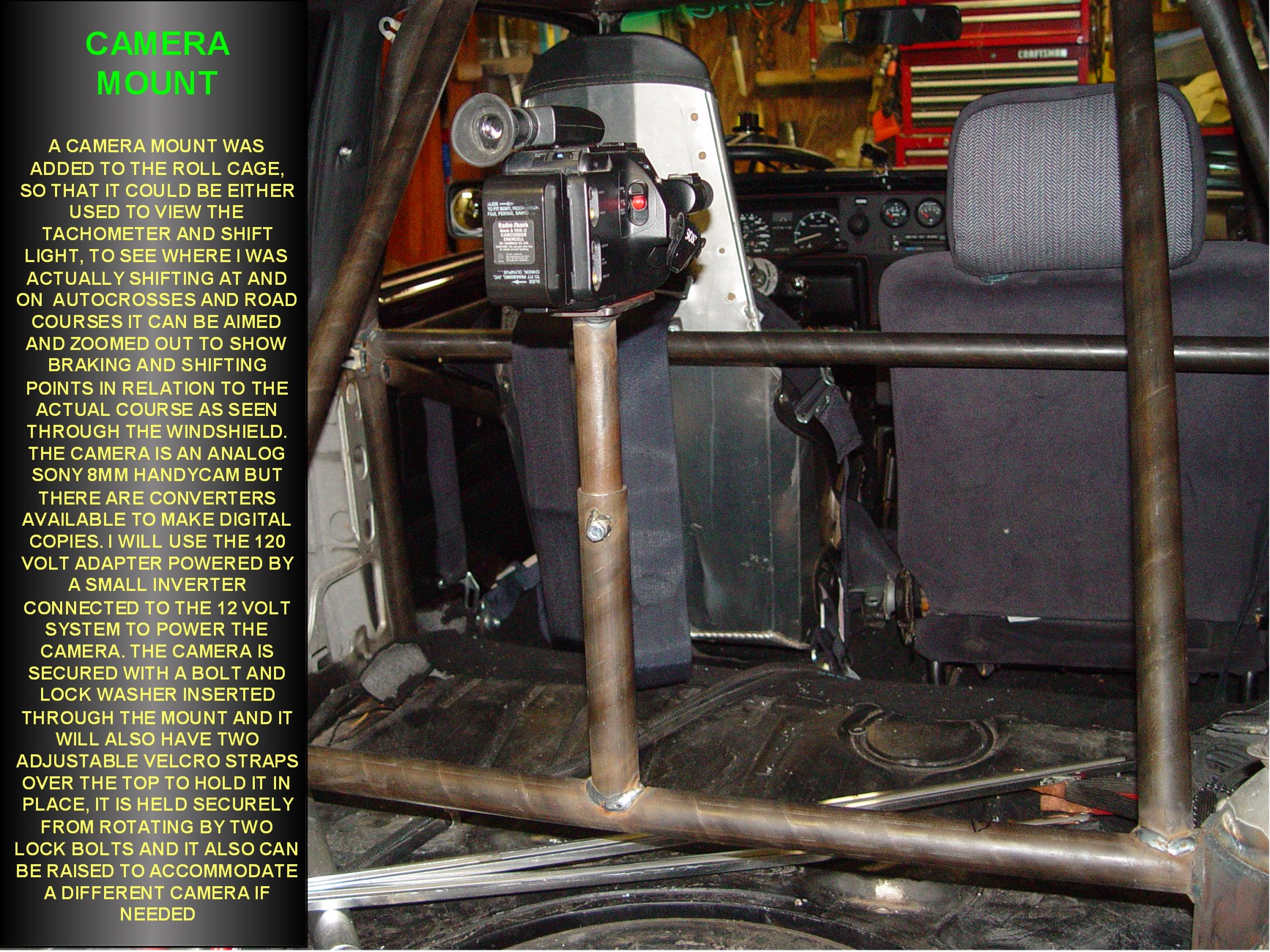 CAMERA MOUNT ON ROLL CAGE