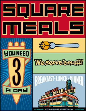 3 square meals...