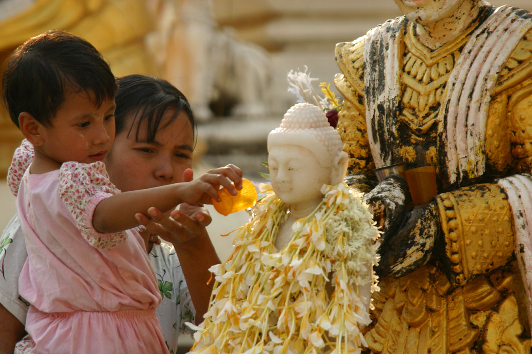at Shwe Dagon Pagoda