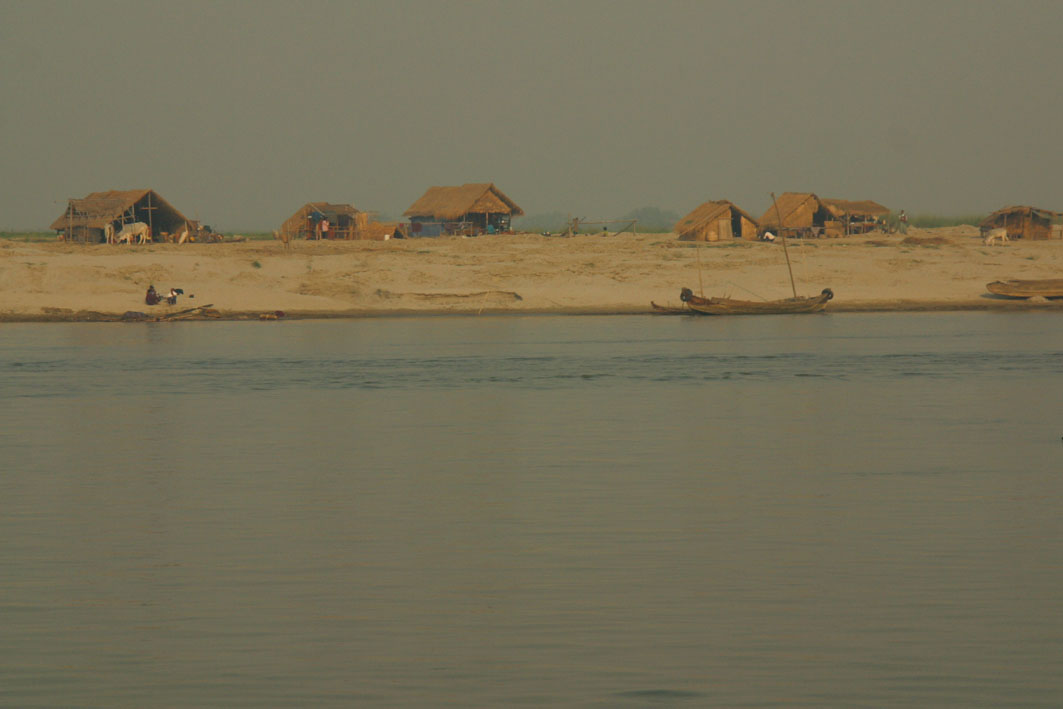 along the river