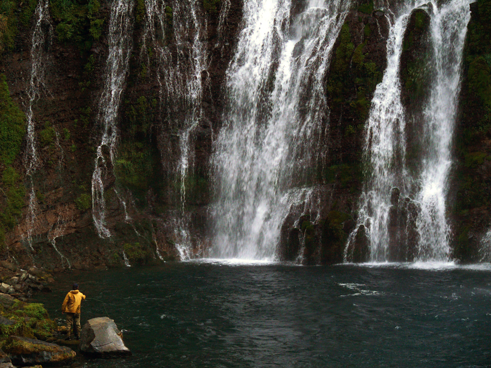 Fishing at Burney Falls, Burney, California, 2008