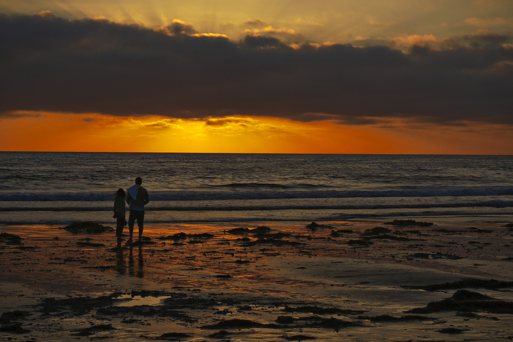 Waiting for sunset, Mission Beach, San Diego, California, 2010