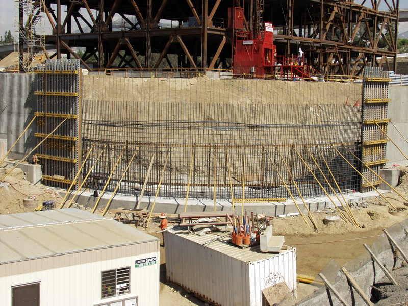 Closeup of the Buildings Retaining Wall