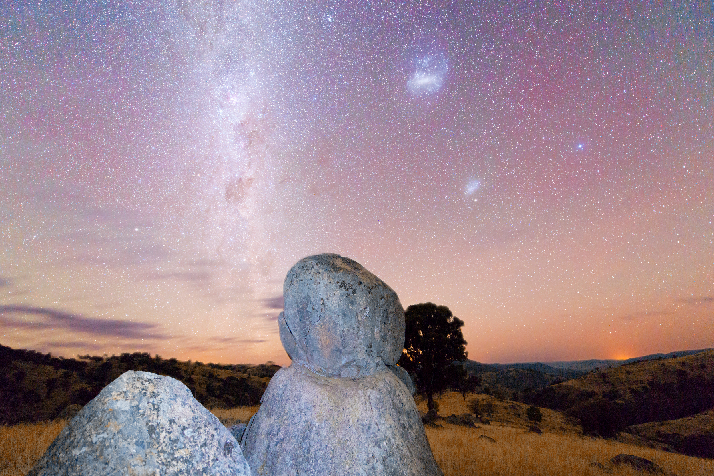 Composite of 2 minute night sky and 2 minute foreground 